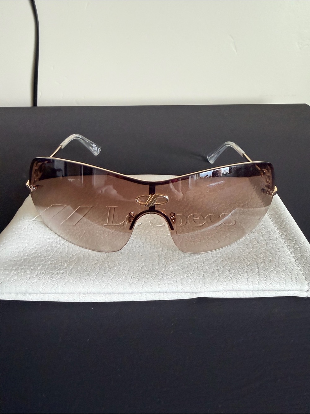 Le Specs Parallel Universe Shield Sunglasses in Gold Flash - Picture 2 of 7